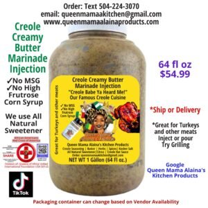 family and catering size creole creamy butter marinade turkey and meat injection (catering size/4 containers)