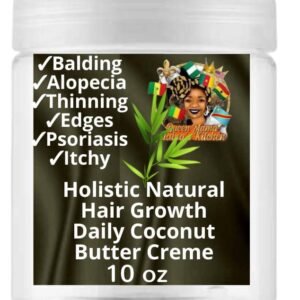 holistic natural hair growth daily coconut cream butter 10 oz.