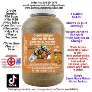 creole babe instant filè gumbo base mix 1 gallon
