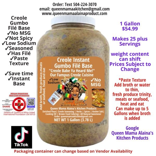 creole babe instant filè gumbo base mix 1 gallon