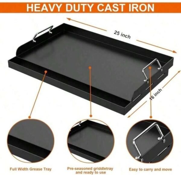 stove top 2 commercial style burner grill (size 25x16)
