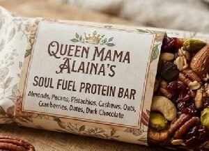 🌎 🛬 soul fuel protein bar (qty., 6 bars, 60 gm.,) queen mama alaina's soul fuel protein bars, ships international